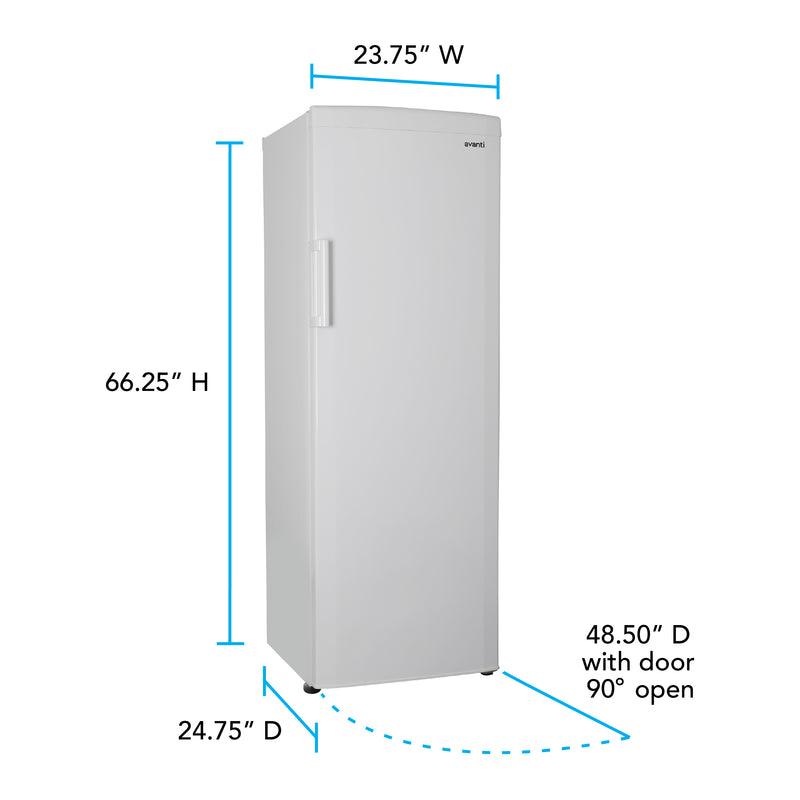 Avanti 11 cu. ft. gross / 9.3 cu. ft. net capacity - Garage Ready Vertical Freezer with 7 Drawers